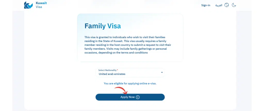 Kuwait family visa apply online e visa eligibility check Kuwait visa application portal