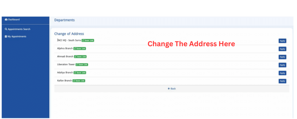 Change The Address from mete kuwait website image