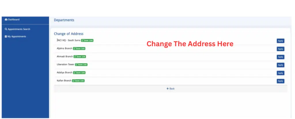 Change The Address from mete kuwait website image