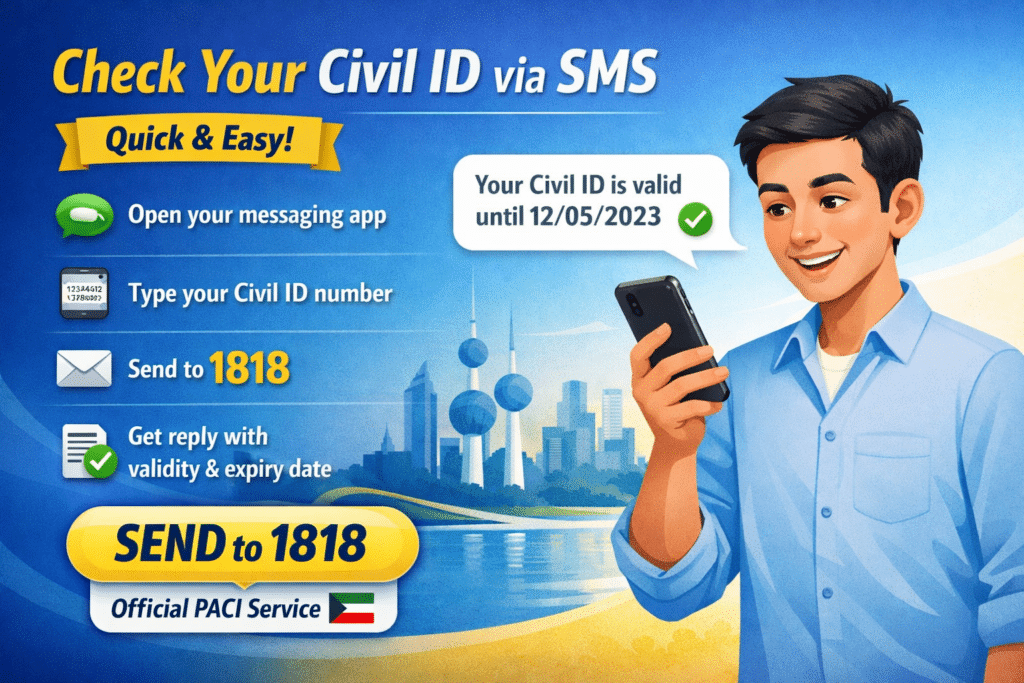 An Infographics on Check Your Civil ID via SMS