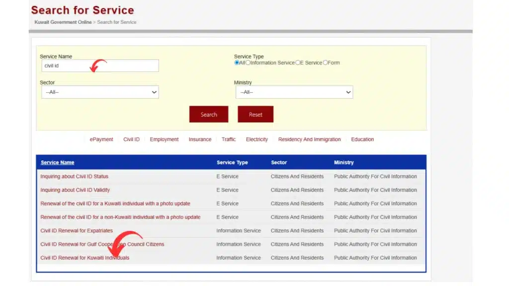 Search cicl id renewal from the services of website 