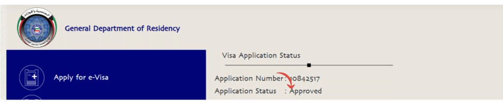 Visa Application Status result