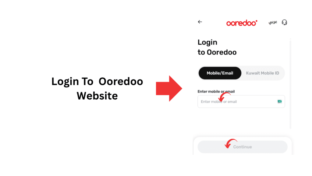 Ooredoo Kuwait login page for online balance check