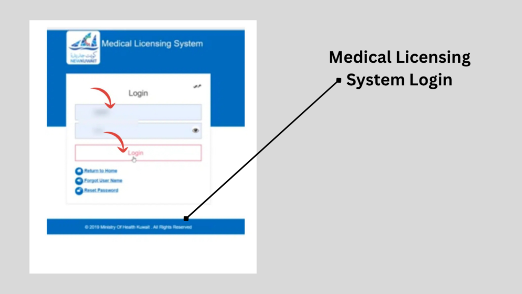 Login to medical licensing system image