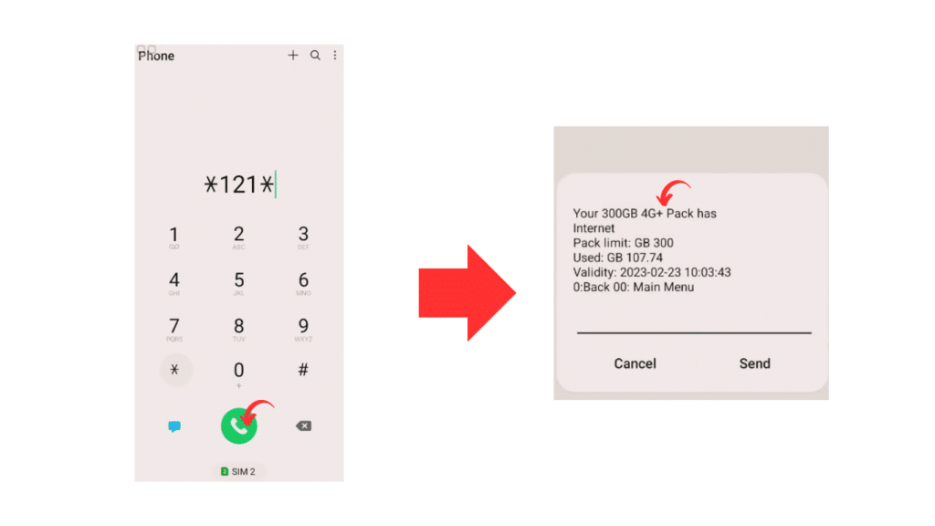 Ooredoo Kuwait balance check using USSD code *121#
