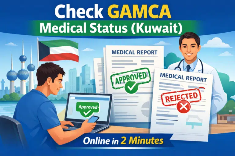 An Infographics on How to Check your GAMCA status online in Kuwait