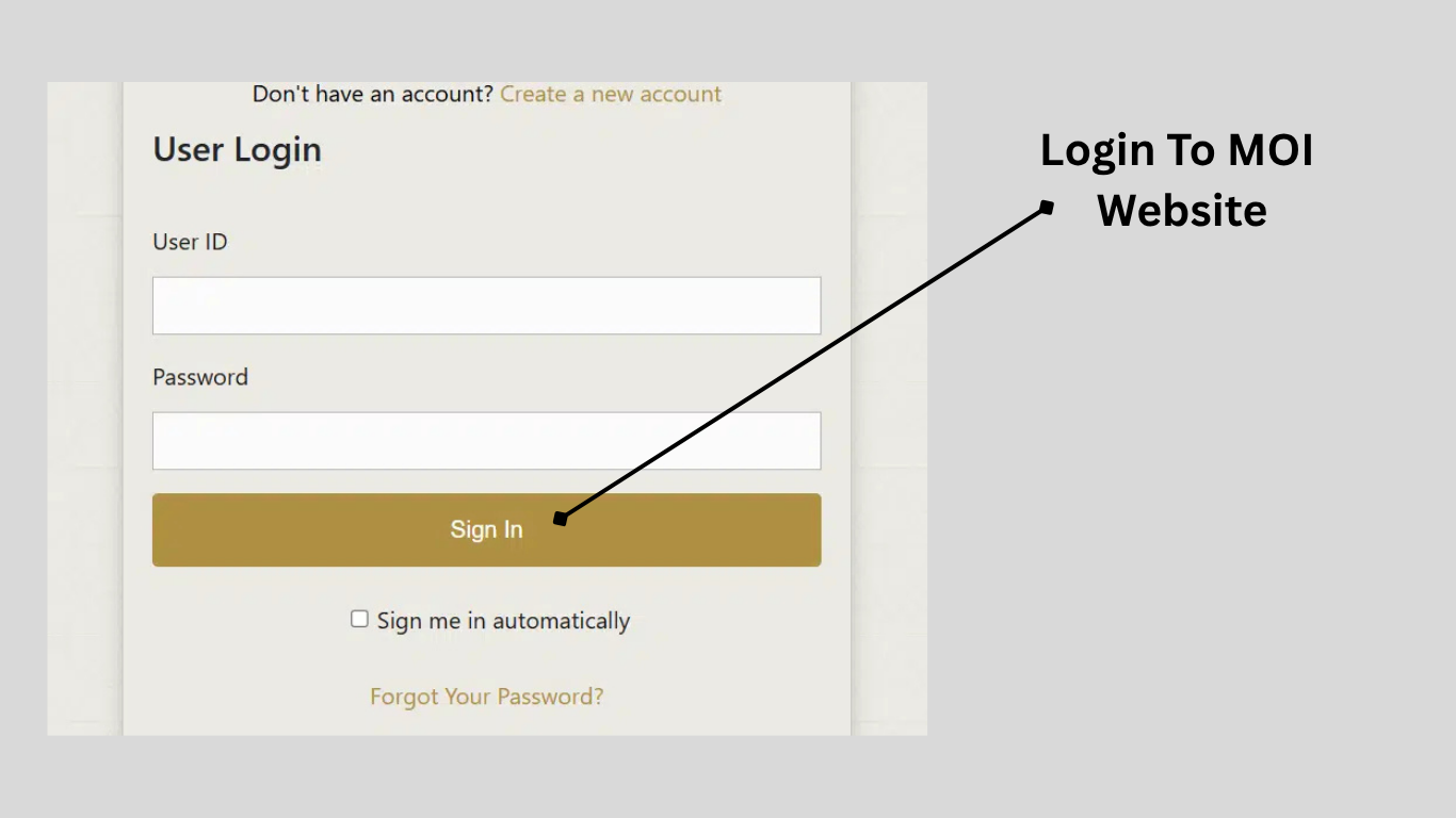 User login page Kuwait MOI portal for driving license renewal