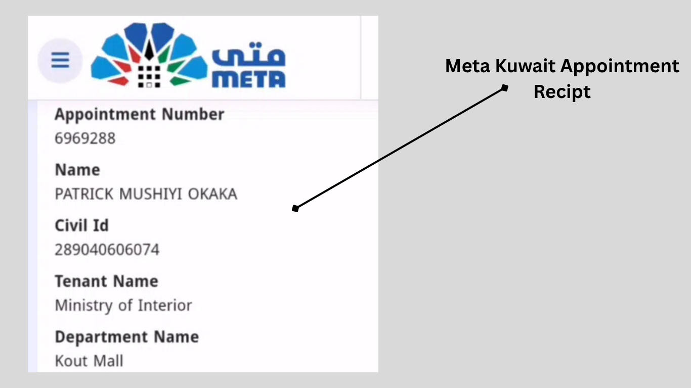 Recipt of meta kuwait address change