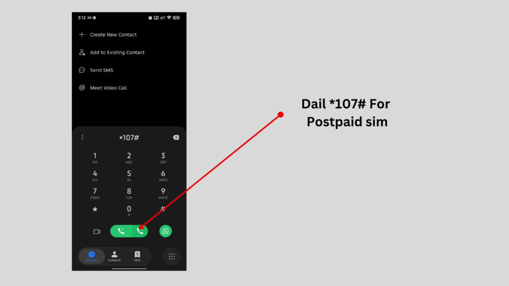 Zain postpaid balance check using 107# code in Kuwait