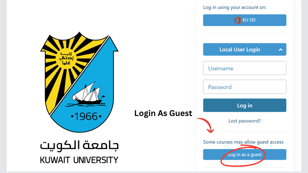 Moodle KU Login guest access option